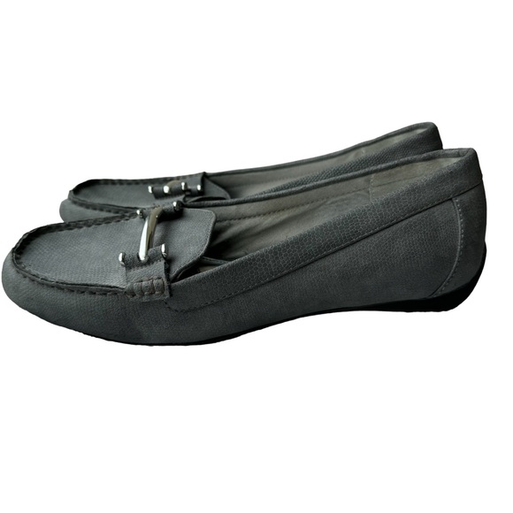 Chaps ‘Connie’ Driver Gray Flats Silver Buckle Size 10 - Picture 2 of 11